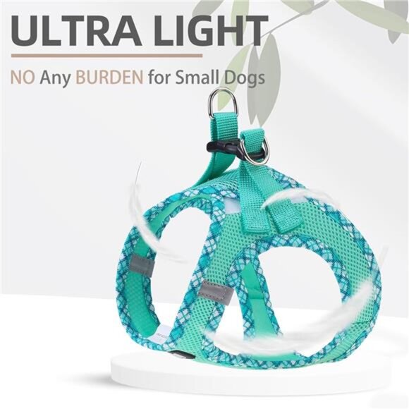Dog Harness and Leash Set for Small Medium Dogs No Pull Step-in Soft Mesh Vest - Picture 3 of 7